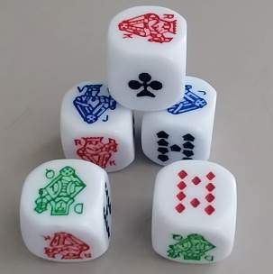 SET X 5 DADOS POKER BLANCO